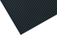 Gummiløber sort finriflet 3mm 1250mm bre
